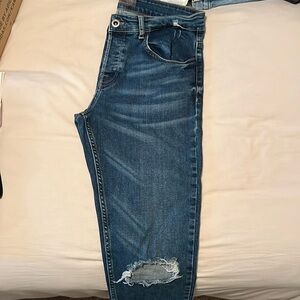 Mens Zara Distress Ankle Jeans